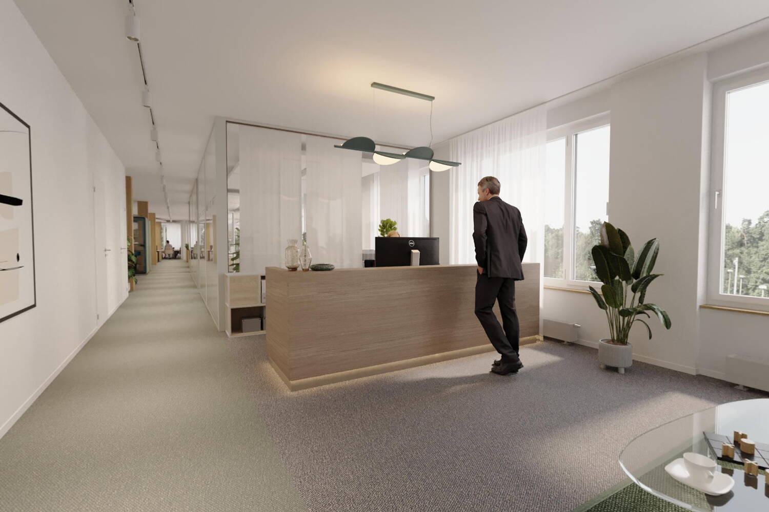 vitaone Empfang vitaone Empfang, Mann steht am Empfang