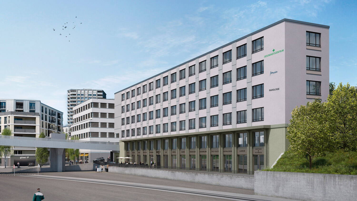 vitaone Aussenansicht mit Passerelle vitaone Aussenansicht mit Passerelle